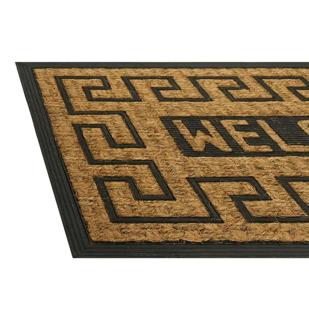 Geometric Entrance Door Mat, 100% Natural Coconut Husk Fibers & Non-Skid
